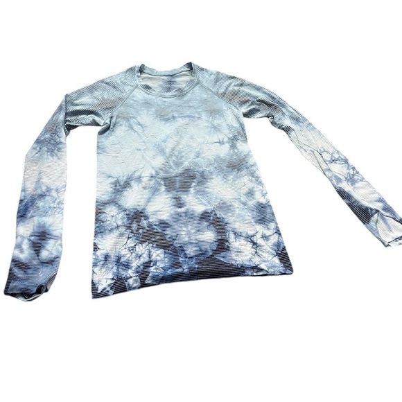 Lululemon Women’s Swiftly Tech Long Sleeve 2.0 Waist Length Blue Tie Dye Size 6 - Picture 3 of 12